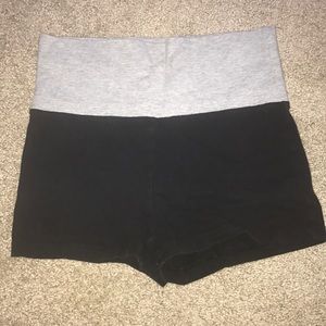 High-waisted black shorts